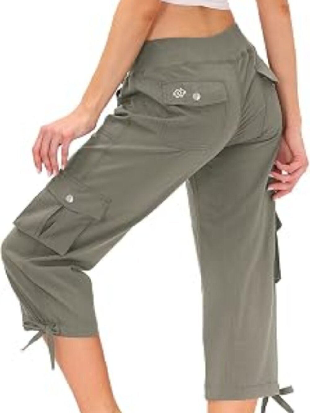 Women's Cargo Hiking Capri Pants Lightweight Quick Dry Running Athletic Casual
